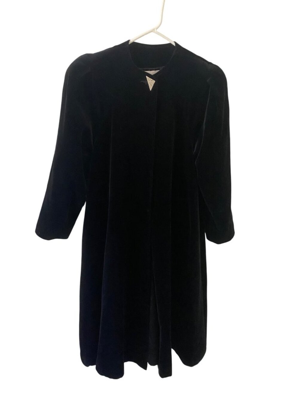 Cattiva J.L. Deball Velvet Trench Coat Black Size L Satin Lined Evening Party